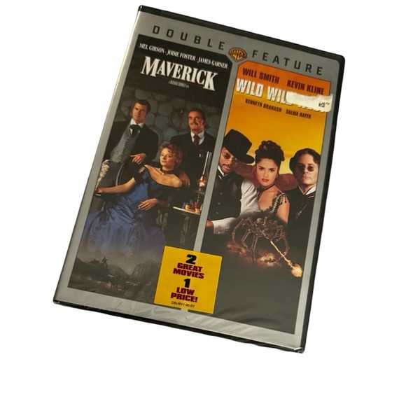 NEW!Double feature DVD westerns Maverick and Wild West James Garner Jodie Foster - Picture 1 of 8
